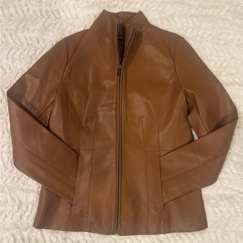 Kenneth Cole Tan Leather Jacket